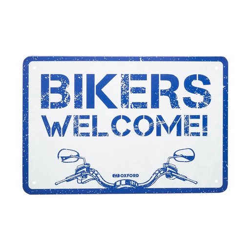 [OX381] Bikers Welcome Garage Metal Sign