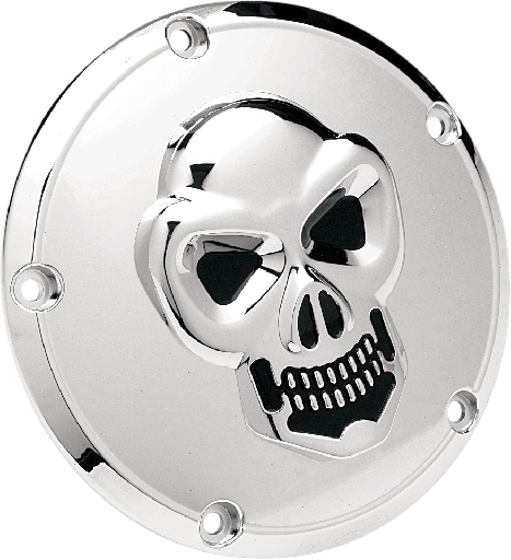 [1902-0061] Chrome 3-D Skull Derby Cover, 99-18 TC