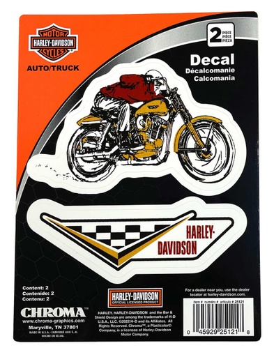 [CG25121] 2-Piece Vintage Racing White Decals