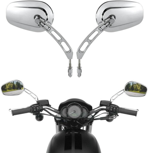 [XF110858-C] Speil for Harley, 8mm, Chrome