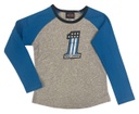 Little Girls' #1 Colorblock Rib Toddler Long Sleeve Raglan Tee