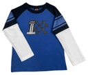 Big Boys' Colorblocked Double Layer Long Sleeve Tee, Blue