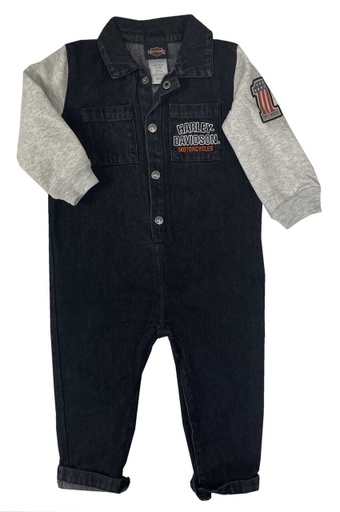 Baby Boys' B&amp;S Denim Infant Work Shop Coveralls, Black