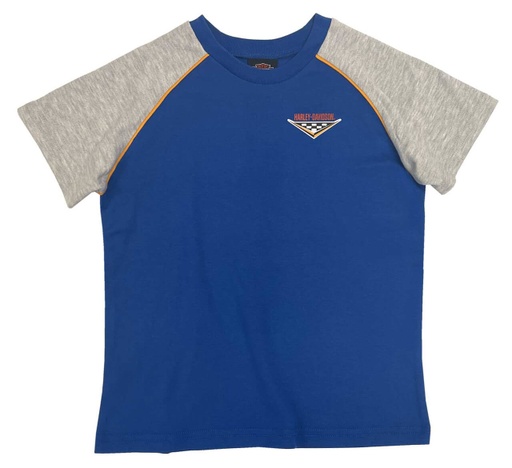 [1072213-2/3T] Little Boys' Colorblocked Short Sleeve Raglan Toddler Tee and Slacks - Blue
