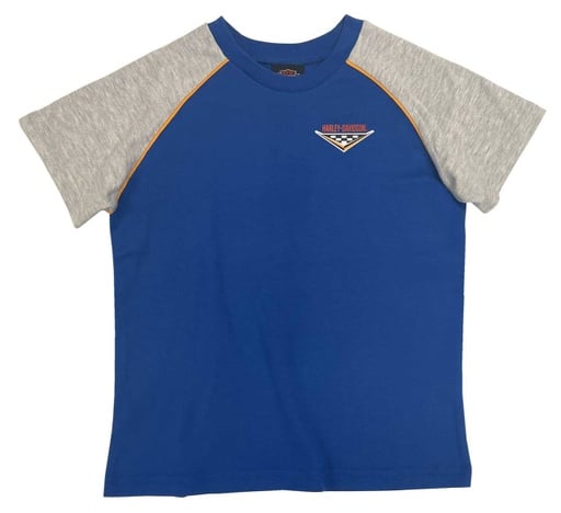 [1072213-2/3T] Little Boys' Colorblocked Short Sleeve Raglan Toddler Tee and Slacks - Blue