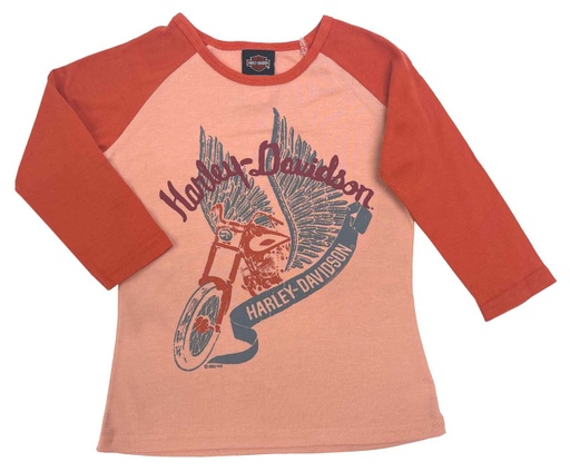 Girls' 3/4 Sleeve Raglan Colorblock Toddler Tee, Orange