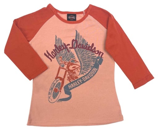 Girls' 3/4 Sleeve Raglan Colorblock Toddler Tee, Orange