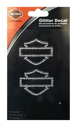 [CG320] Rhinestone Bar &amp; Shield Logo Glitter Decals, 2-Pack