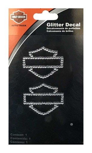 [CG320] Rhinestone Bar &amp; Shield Logo Glitter Decals, 2-Pack