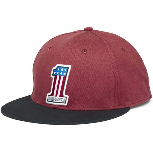 [97685-22VM] #1 Logo Adjustable Snapback Hat, Dark Red