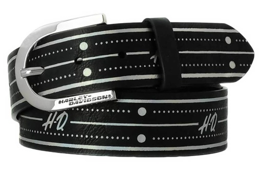 Women's Out of Line Foiled Genuine Leather Belt