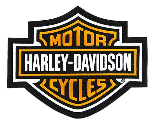 [8011420] Embroidered Orange Bar &amp; Shield Logo Emblem Patch