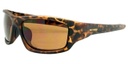 Sport Wrap Sunglasses, Matte Havana Frames & Brown Lenses