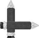 Vibration Dampening Memory Foam Grips, Chrome, Spiked