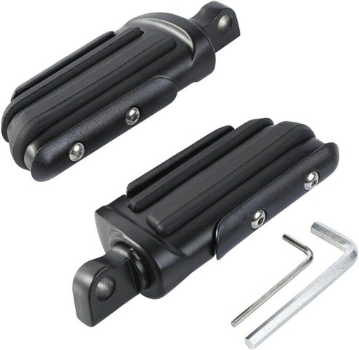 [XF2103129-MB] 10mm Pilot Male Footrests Footpegs for Harley Softail Sportster, Black