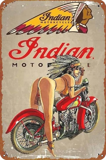 [JIANZV-KIE616J] Motorcycle Girl Garage Poster Retro Metal Sign Vintage Tin Sign