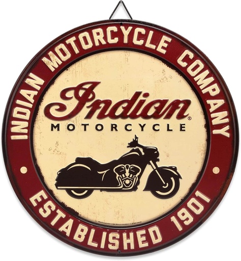 [B09NL91ZY1] Vintage Indian Motorcycle Company Metal Sign for Garage
