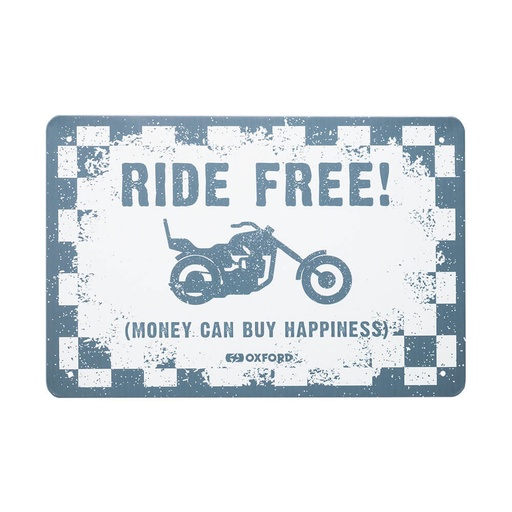 [OX382] Ride Free Garage Metal Sign