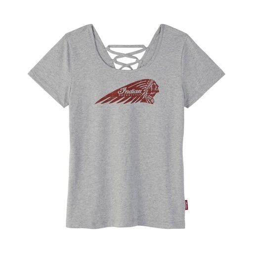Women's Distressed Headdress Tie Back Marl T-Shirt