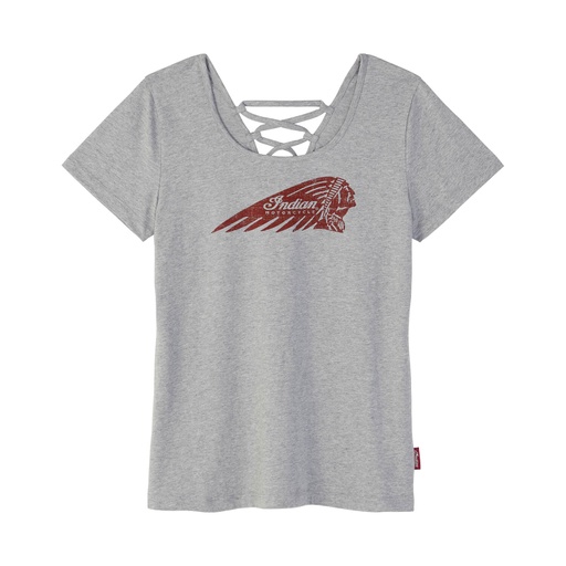 Women's Distressed Headdress Tie Back Marl T-Shirt