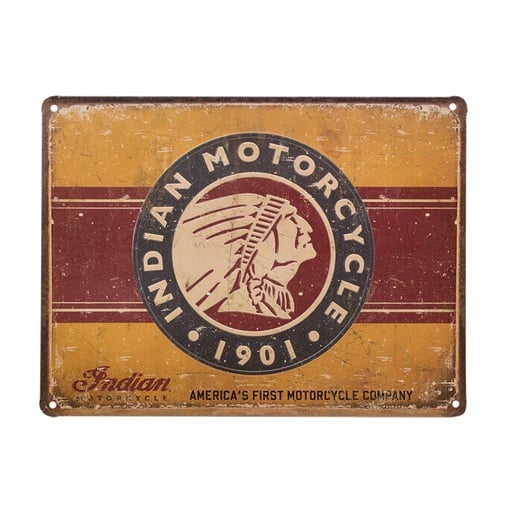 [2864420] First Motorcycle Embossed Metal Sign