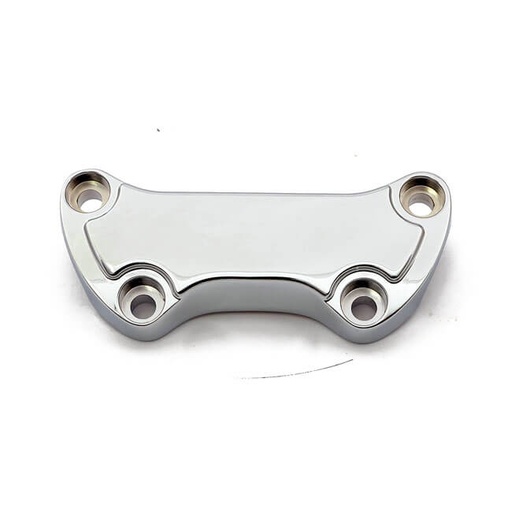 [914095] Handlebar Clamp Low Scalloped, w/ Skirt, Chrome