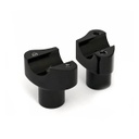 Forged Aluminum Risers Straight, 2" Rise, Black