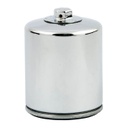 Spin-On Oil Filter, w/ Top Nut, Chrome