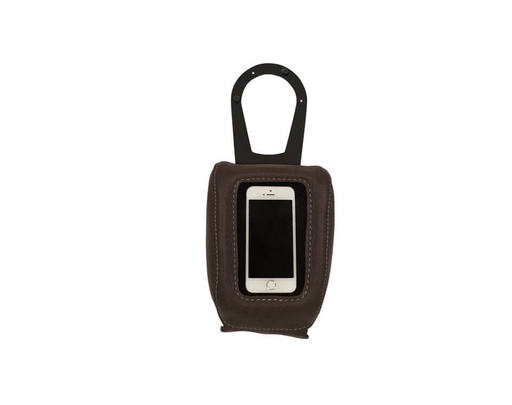 [2880619-01] Genuine Leather Tank Pouch with Clear Pocket