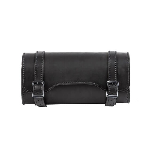 [923327] Square Leather Tool Bag, Black