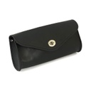 Leather Front Bag, Black