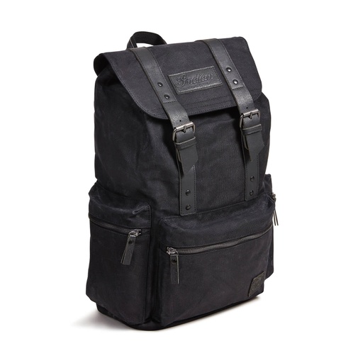 [2861696] Waxed Canvas Backpack, Black