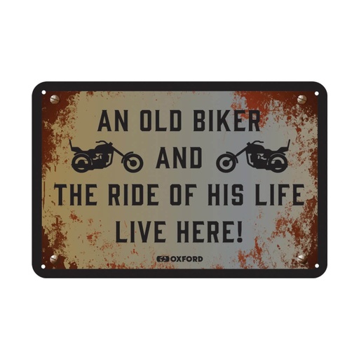 [OX376] The Ride of His Life Live Here Garage Metal Sign