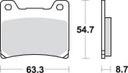 SBS555 Bremseklosser Front/Bak